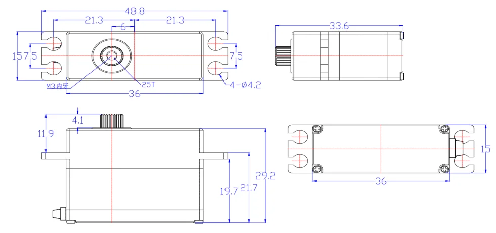 Feetech HLS3912M  7.4V15kg.cm  torque control TTL Double Shaft Constant Force Serial Bus Servo For Robot Fixture Dexterous Hand