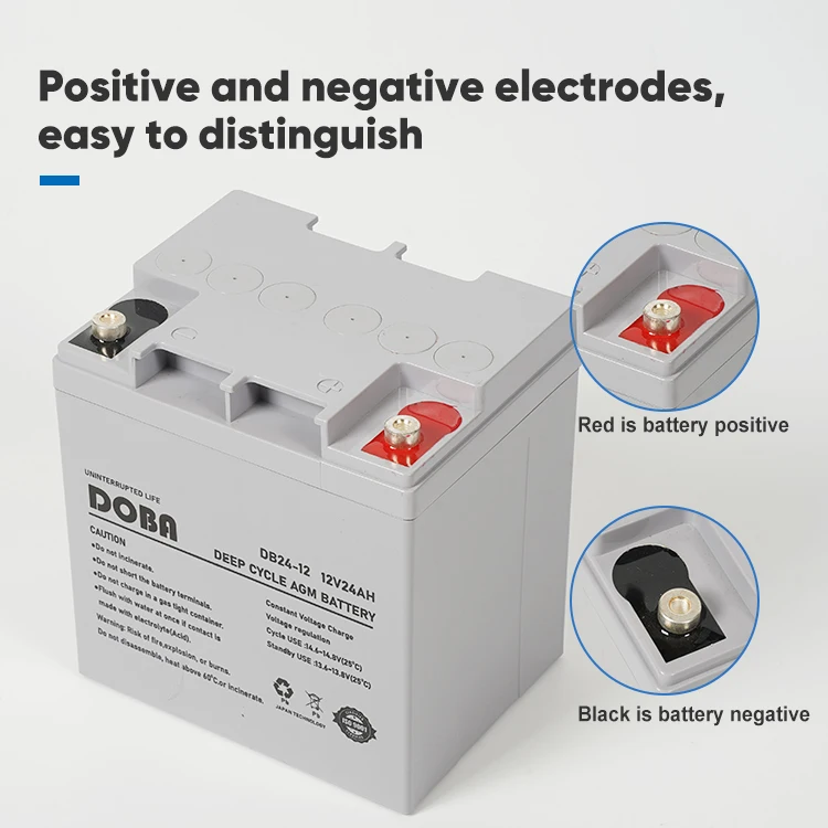 Dongle Wholesale Price Rechargeable DB24-12 12V 24Ah Lead Acid Deep Cycle AGM Gel Solar Battery