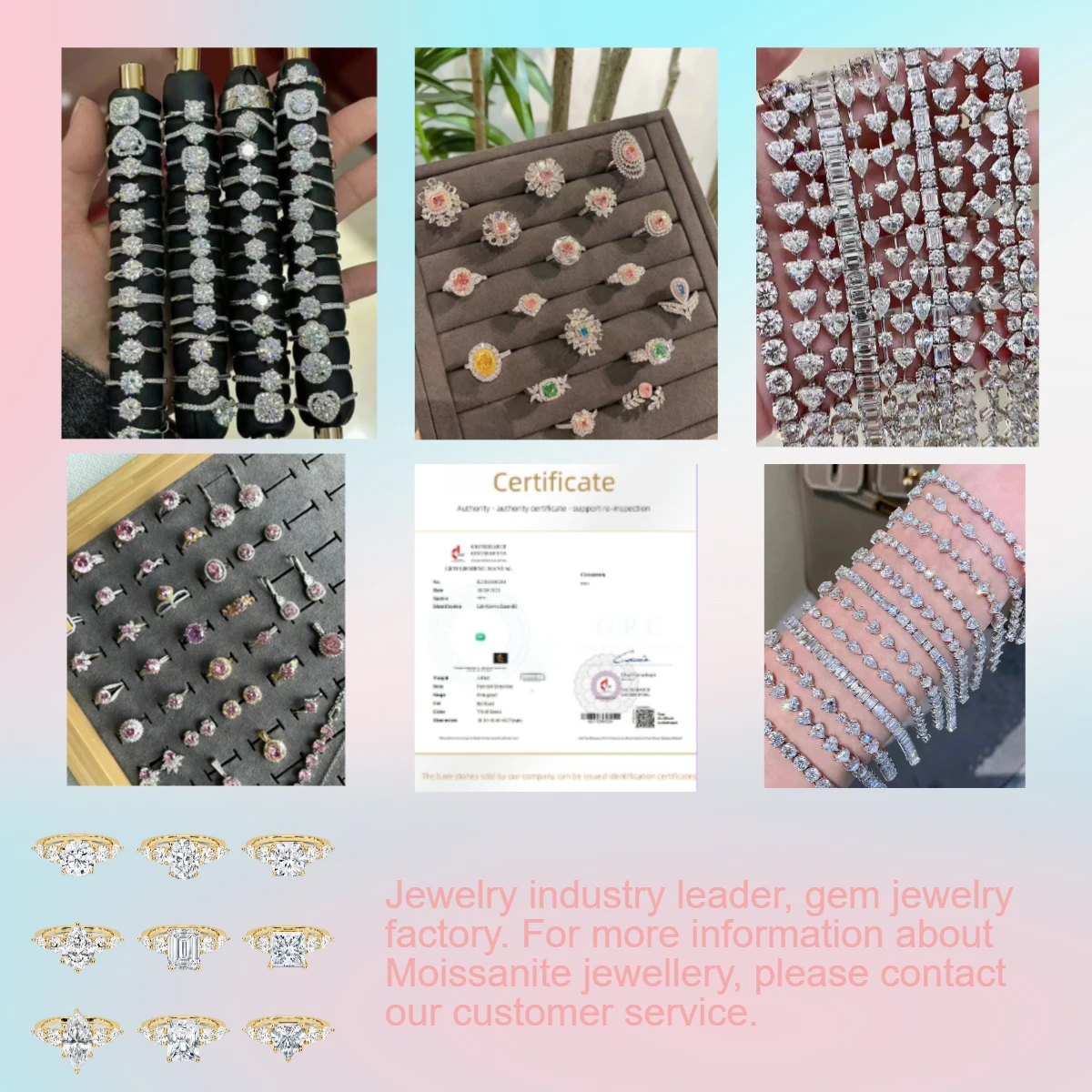 Lab Grown Moissanite Diamond Mass Custom Niche Design S925 Silver Moissanite Ring