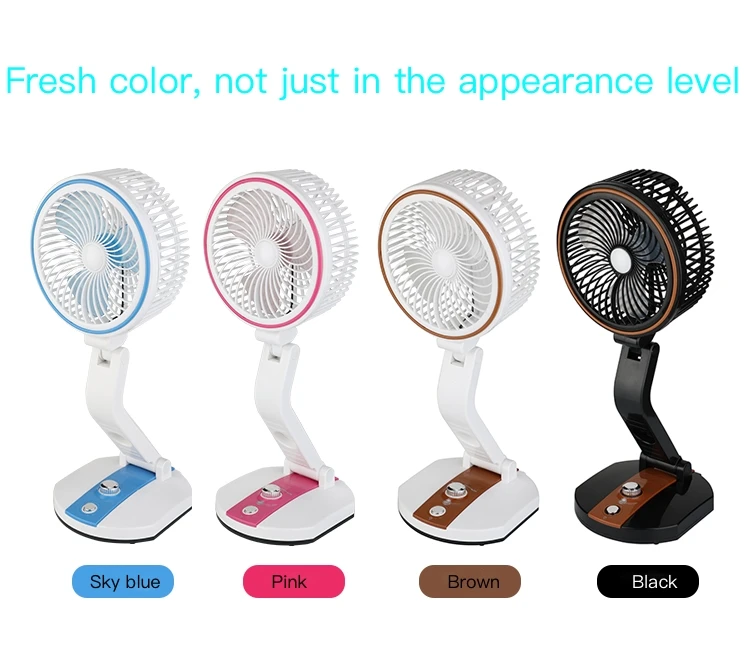 OEM 360 Degree 2 Speeds USB Foldable Portable Mini Electric Air Cooling Fan with Night Breathing Lamp