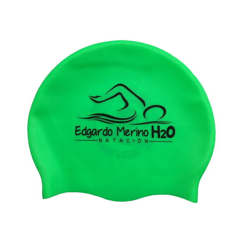 High Quality Custom Waterproof Logo Print Silicone Swim Cap