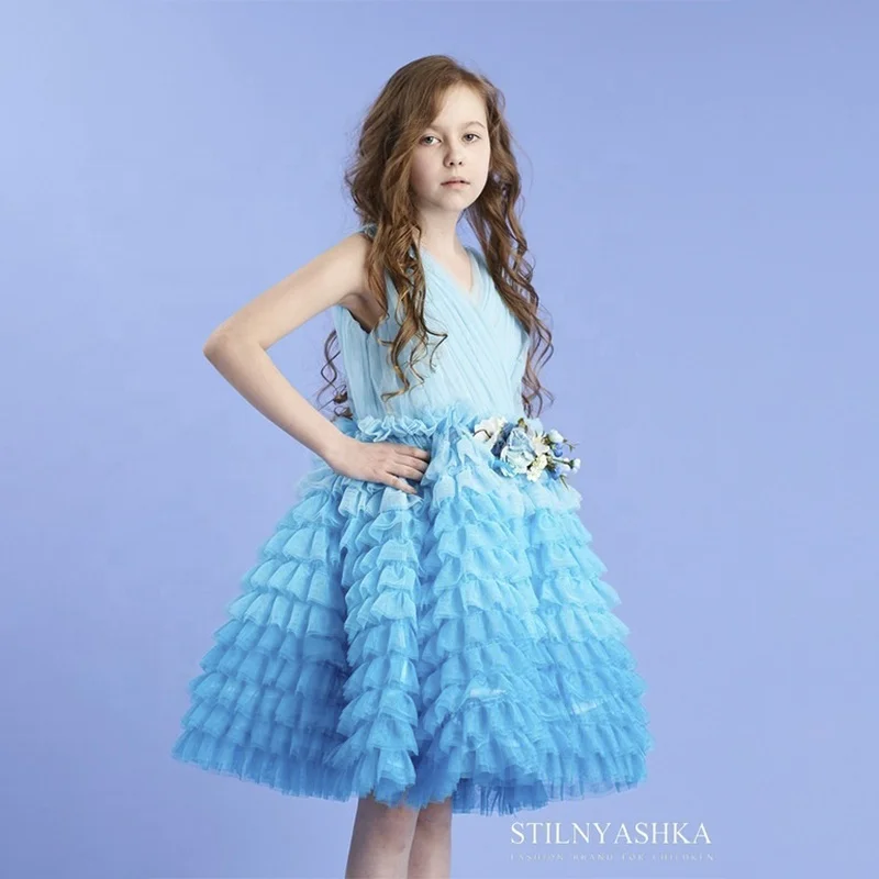 High Quality Wholesale Summer Casual Princess Kids Ball Gown Flower Dresses For Girls Of 10 Year Old