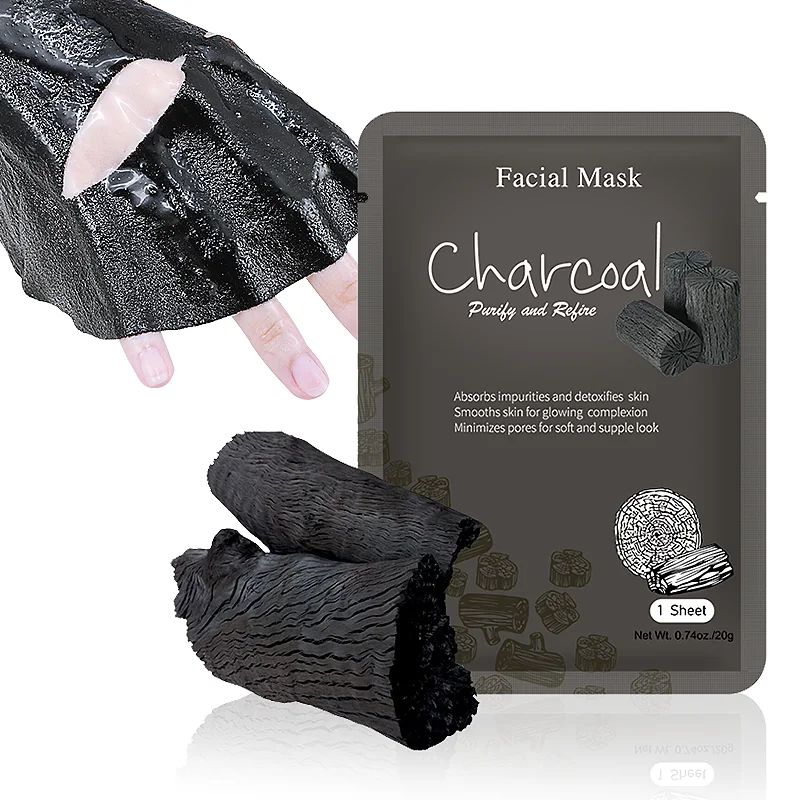 Private Label Face Black Latest Popular Cosmetic Hyaluronic Essence Natural  Charcoal  Skincare Facial Mask