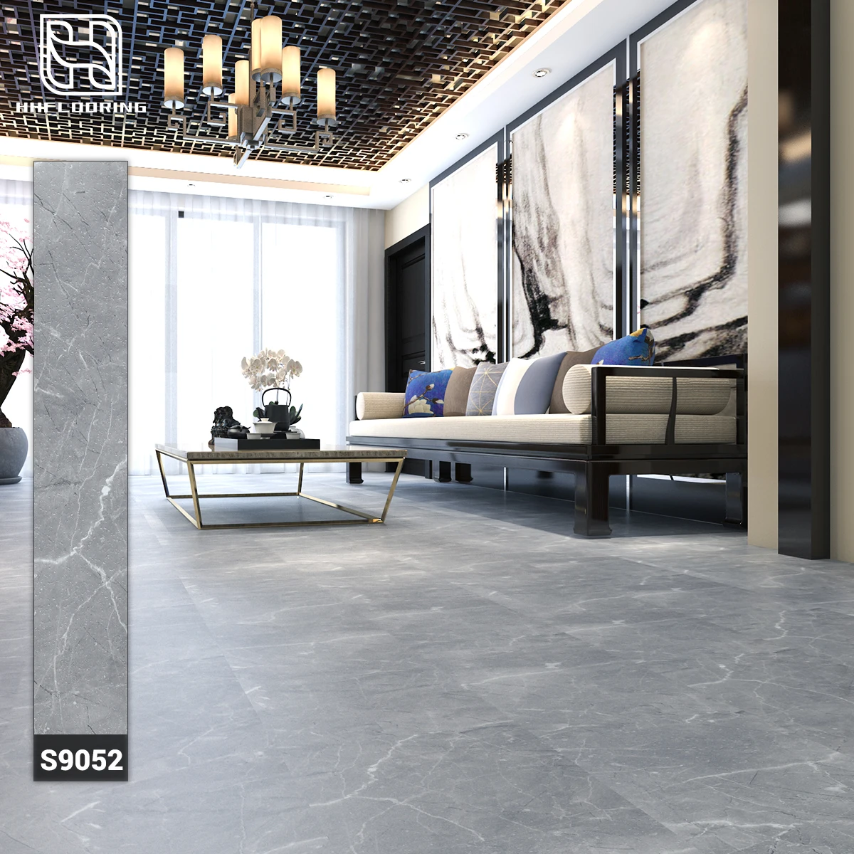 Factory outlet Marble SPC Flooring Cement Grey Eco-friendly Waterproof Dirt-proof Wear resistant Bathroom Kitchen