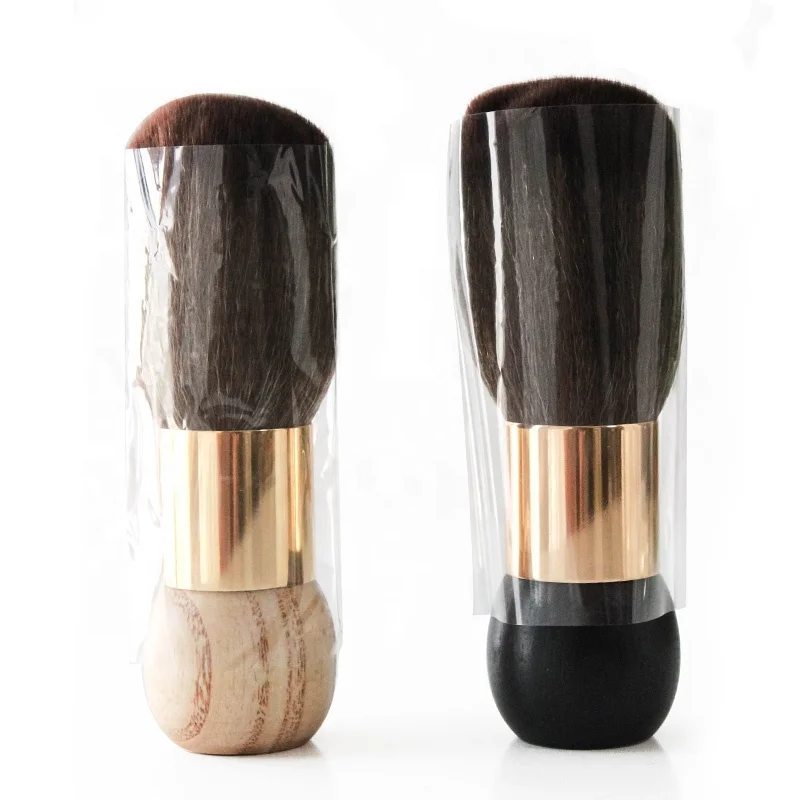 
Hair Cutting Round Neck Beard Duster Brush Wooden Handle Barber Poweder Cosmetic Brush 