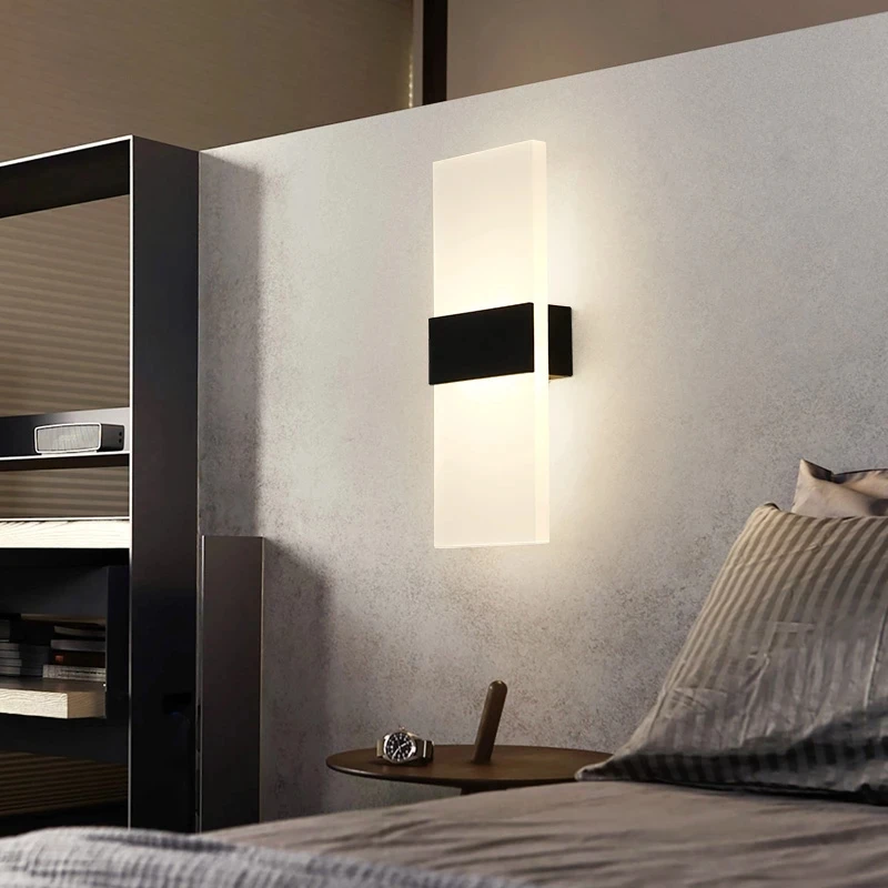 Room decoration vanity unique classic designer luxury white acrylic  reading home led indoor wall bracket light for hotel