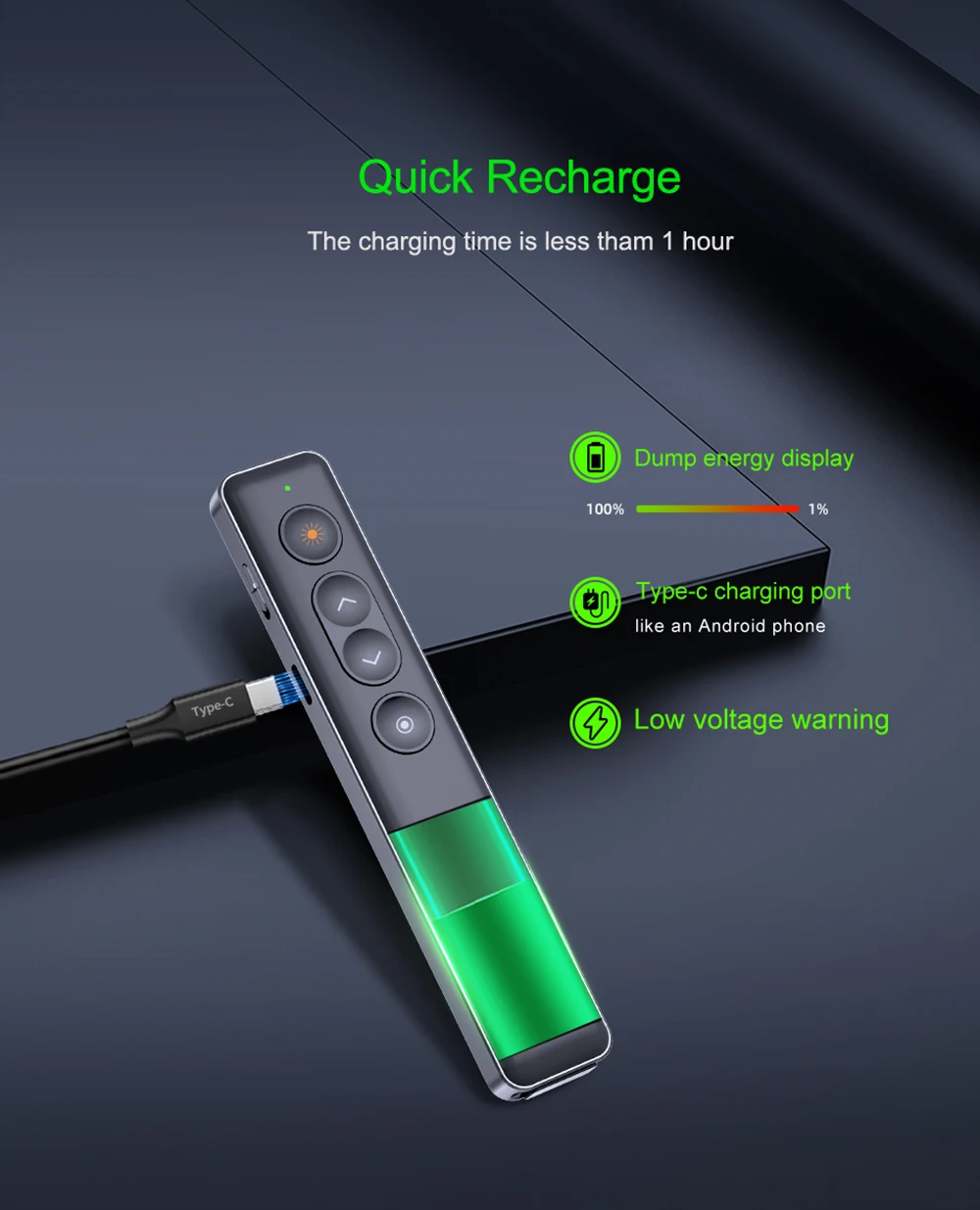 H90 Wireless Presenter Pen USB 2.4GHz Remote Control Powerpoint Presenter Presentation Clicker PPT Pointer Laser Pen