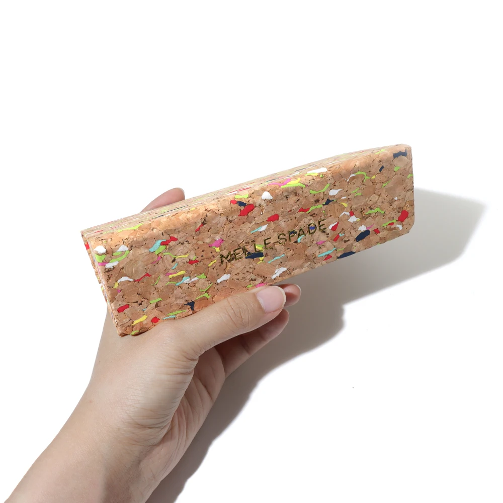 Branded Eco Friendly Oak Cork Foldable Triangle Handmade Eyeglasses Storage Eyewear Packaging Sunglasses Box Glasses Case