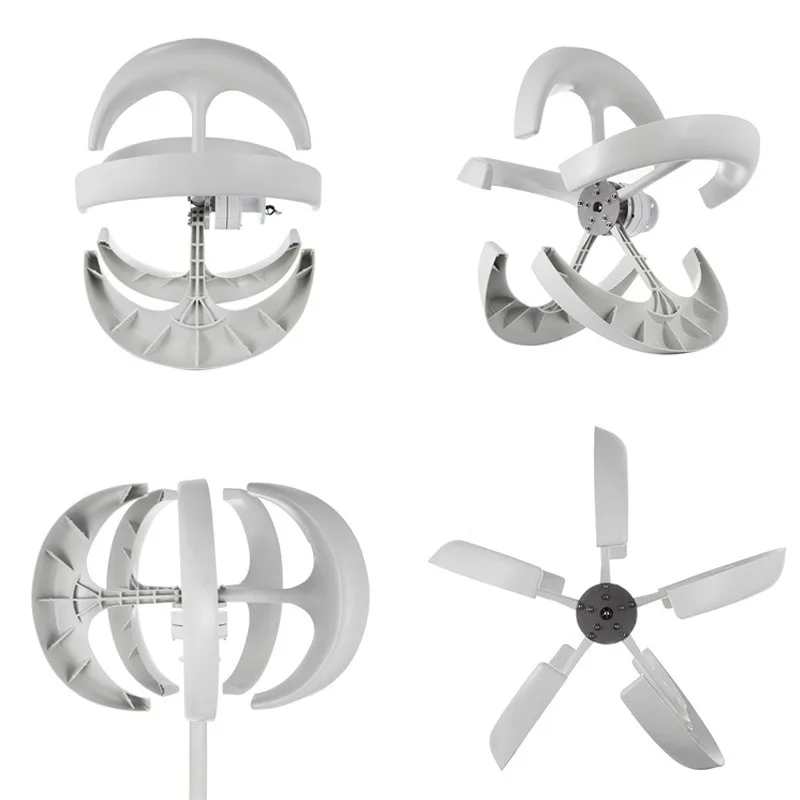 500W 12V Vertical Axis Wind Turbines Windmill Power Charge Generator with Motor Kit 5 Blades Lantern Camping Home Made in China