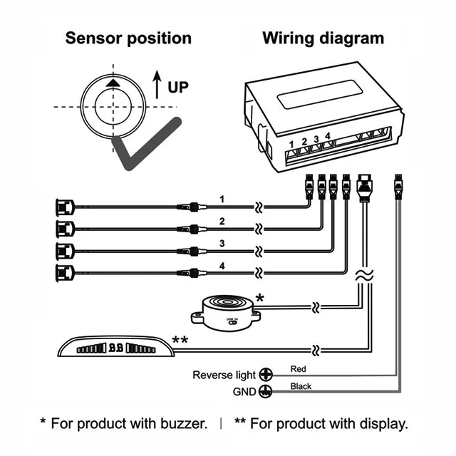 Universal High Quality Ultrasonic Parking Sensor 58khz Rear Reverse Sensor Car Parking With 4 Sensors