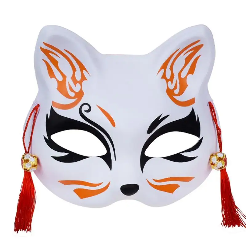 Halloween Fox Masks Anime Cosplay Cat Face Masks Masquerade Ball Party Dress-Up Costume Props Kimono Style