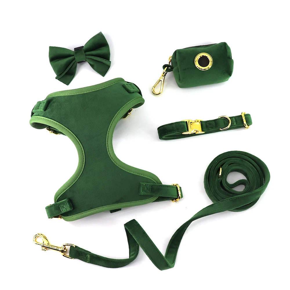 Popular Custom Pet Reversible Dog Harness With Metal Buckle Dog Collar Leash Set Service Dog Vest