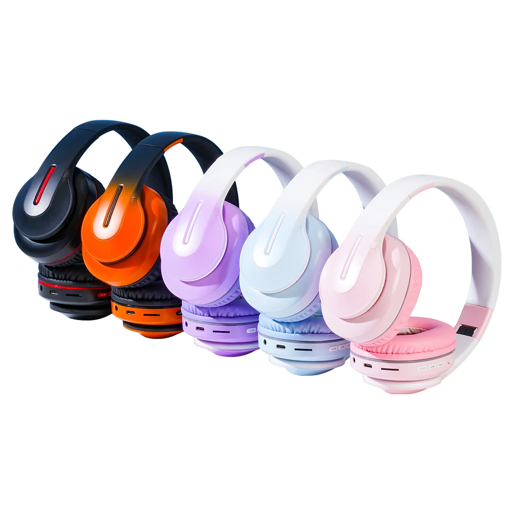 OEM Colorful bluetooths headphones extra bass wireless headsets typc-c earphones