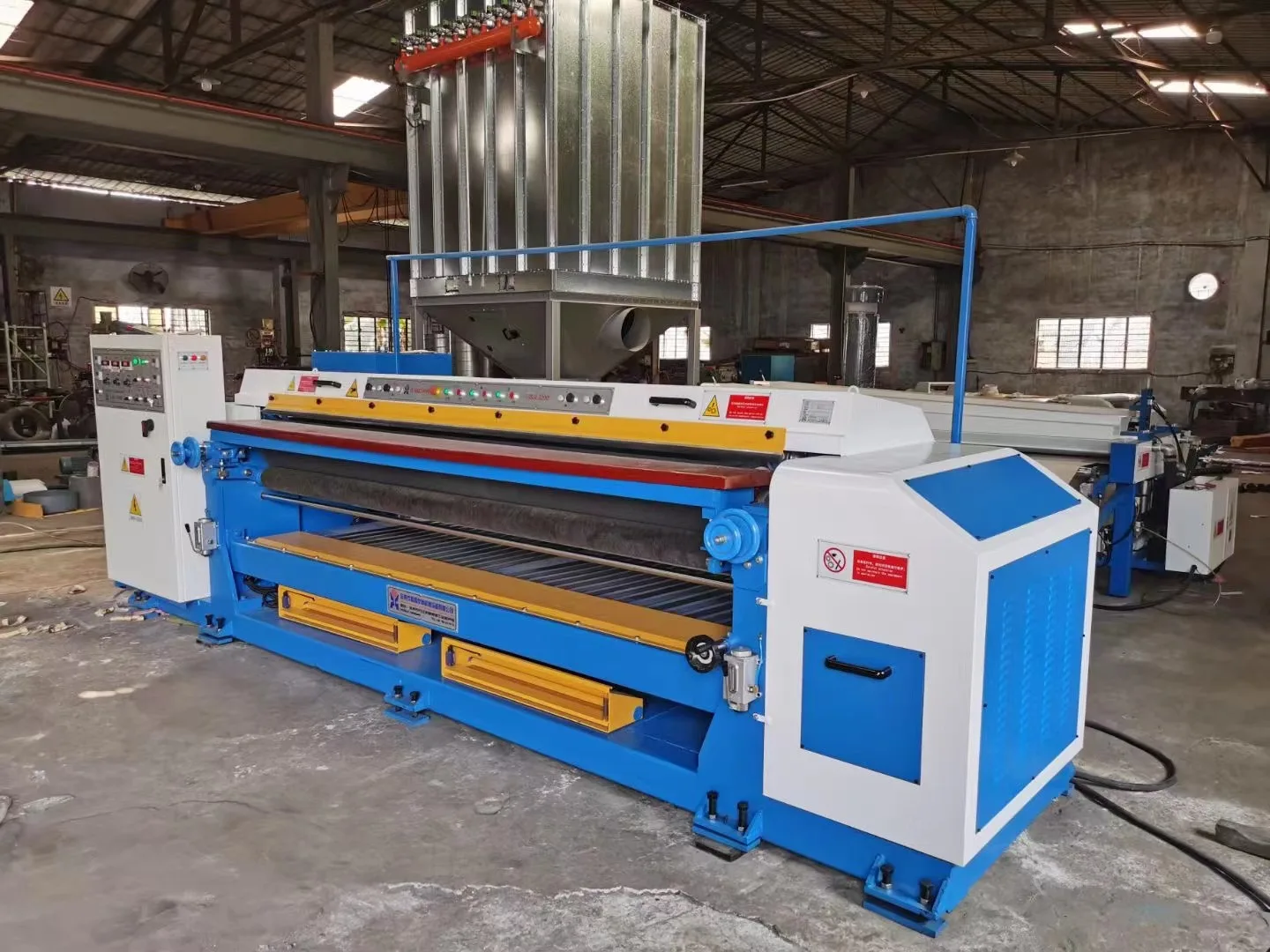 GMGT2 through feed cow sheep skin leather grinding buffing machine polisher with dust collector for finishing