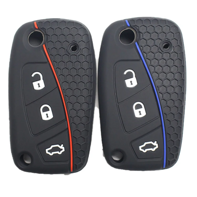 2024 new Silicone Protective Car Key Fob Cover Pouch Case Keychain Compatible Auto Accessories For Fiat Panda