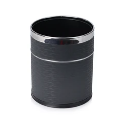 luxury leather Hotel dustbin manufacturer for hospitality guestroom kitchen diaper trash can waste waste bins