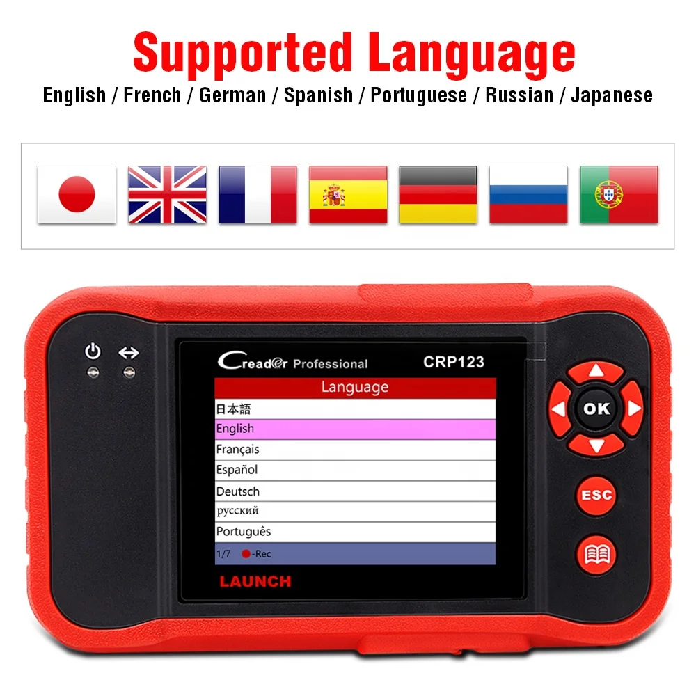 Запуск Creader CRP123 OBD2 инструмент для автоматической диагностики бесплатное обновление X431 crp123 ABS/SRS/коробка передач/двигатель creader crp 123 PK VII +