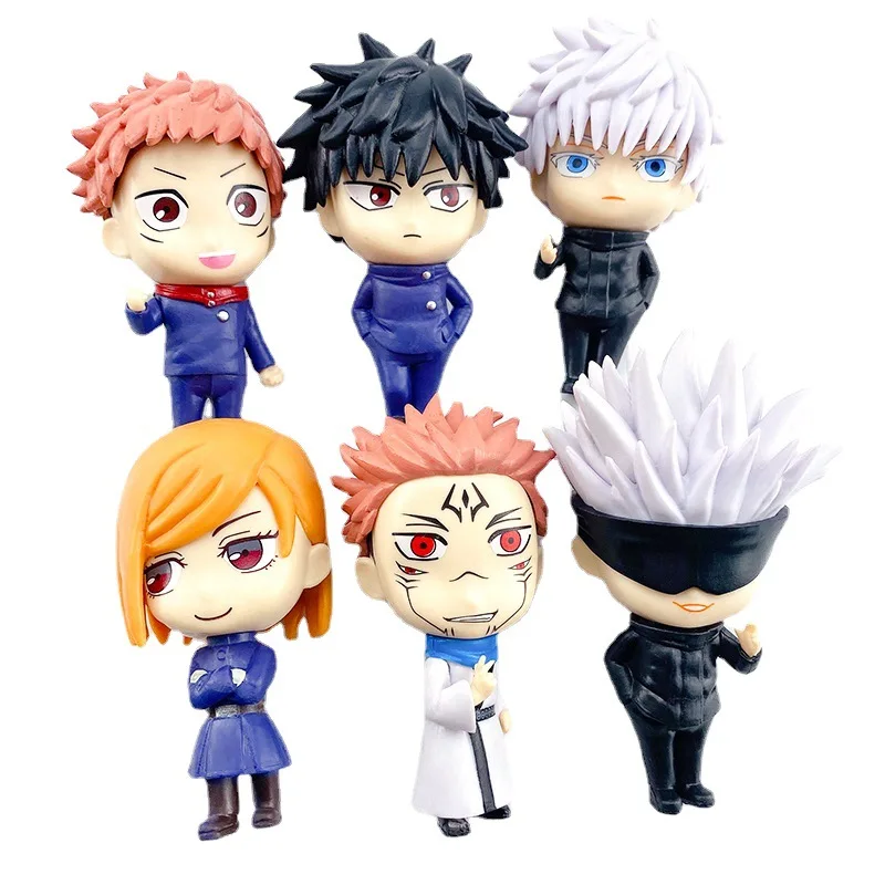 6pcs/set Jujutsu Kaisen Anime Figures Itadori Yuji Figurine Fushiguro Megumi Kugisaki Nobara Gojo Satoru Toys