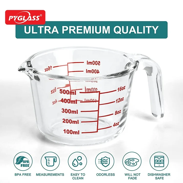 Set of 3 Glass Measuring Cup, Liquid Measuring Cups,High borosilicate Glass