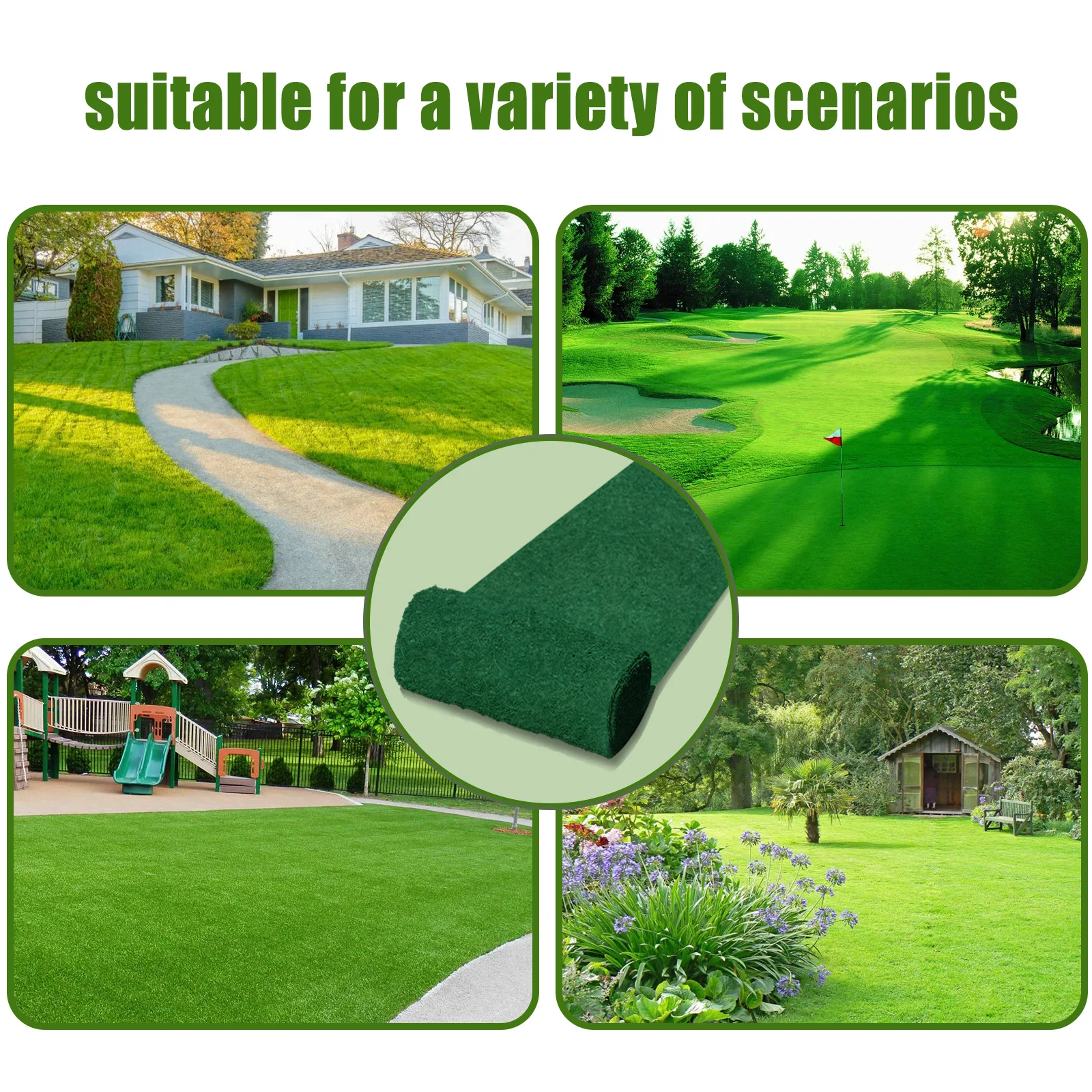 Artificial Grass Thick Turf Multi-use Pet Grass Indoor and Outdoor Rug Synthetic Lawn Carpet artificial turf