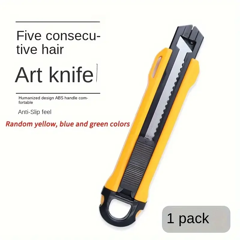 High Quality 0.5mm Thickness 18mm Blade Snap Utility Knife ABS Rubber Grip Automatic retractable Utility Knife