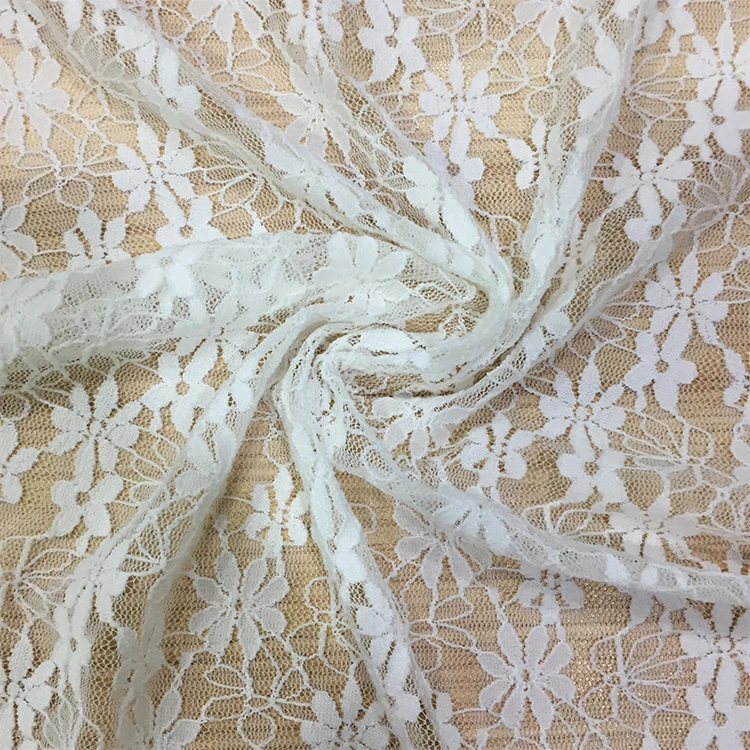 elastic spandex nylon organza with flower pattern lace fabrics to dresses bride 2022