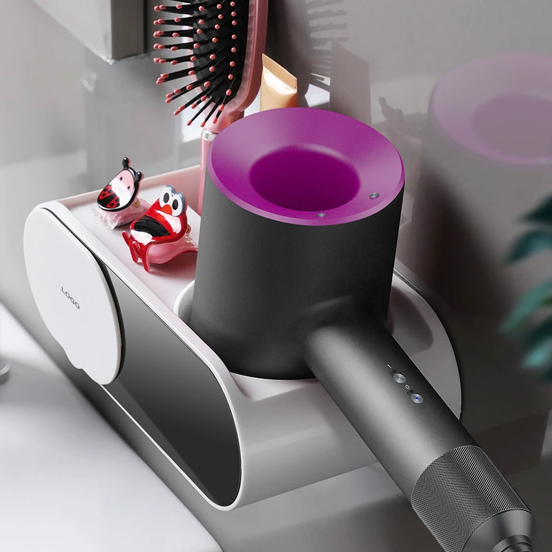 Baolong Factory Hanging Hair Dryer Rack Sub Bathroom Toilet Rack Storage Free Punching Wall Hanging Air Tube Rack