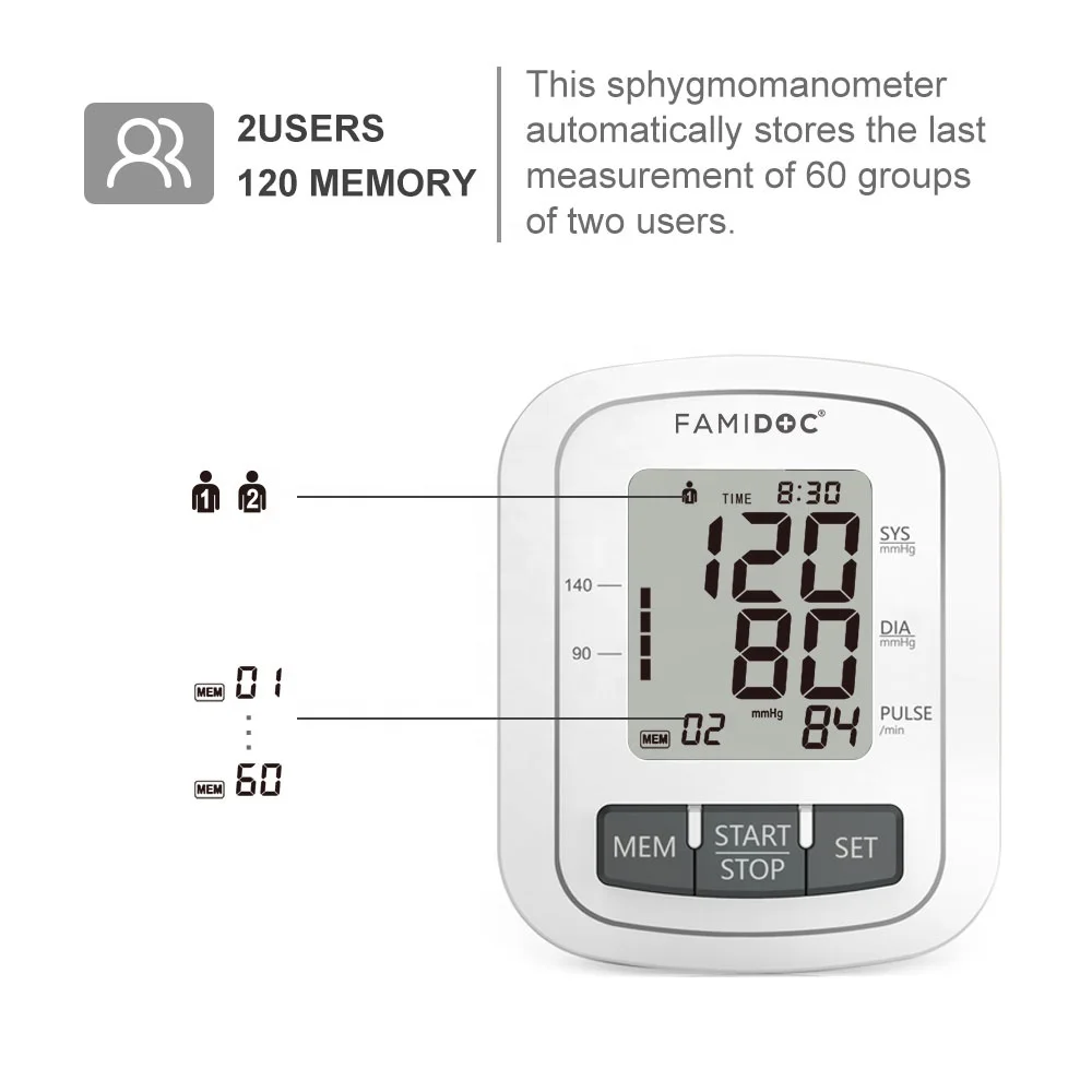 Cuff Upper Arm BP Machine Sphygmomanometer Blood Pressure checking Meter Household Electric Digital Tensiometer