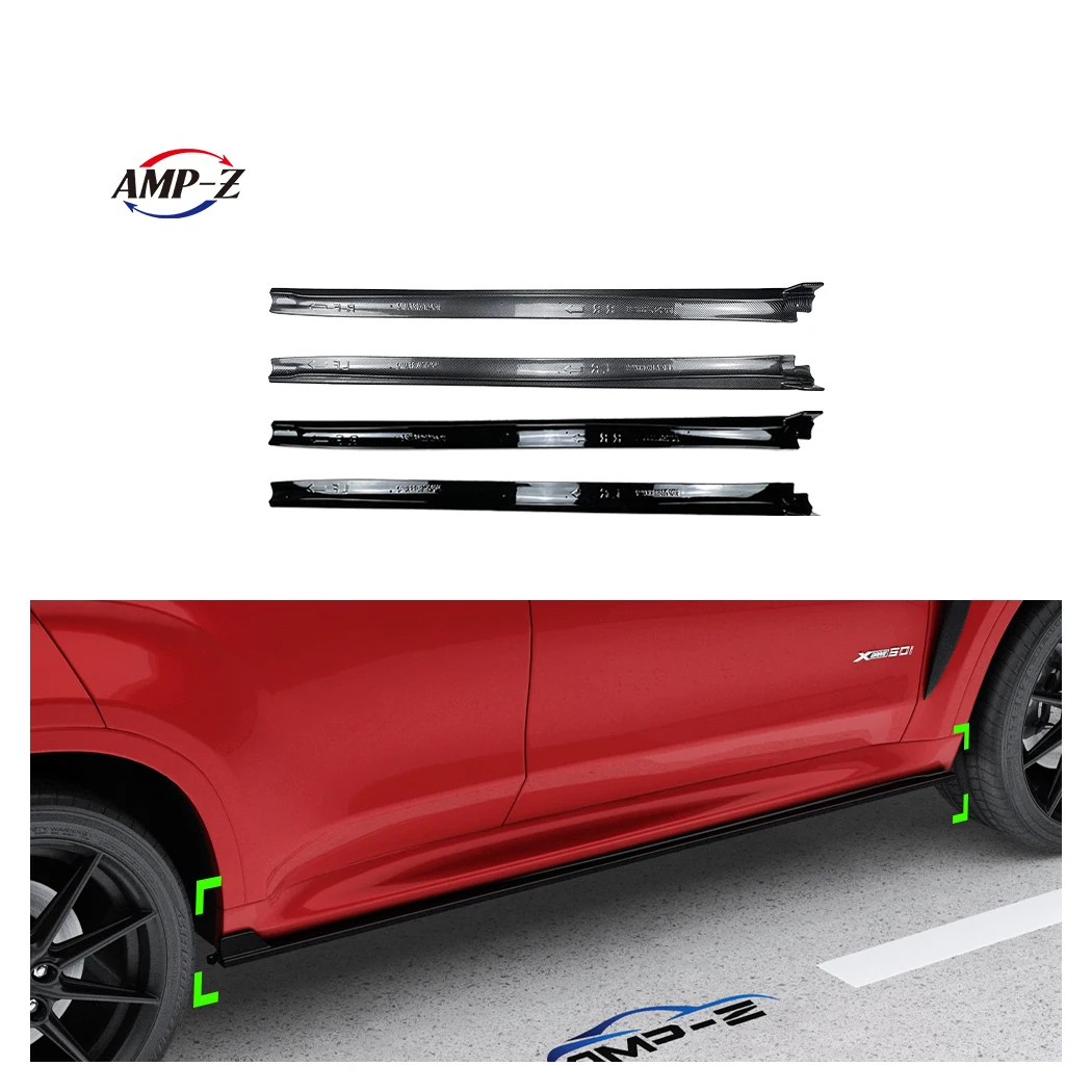 AMP-Z X6 F16 боковые юбки из пластика черный углерод модификация кузова для BMW серии м спортивные 2014-2019 автомобильные аксессуары