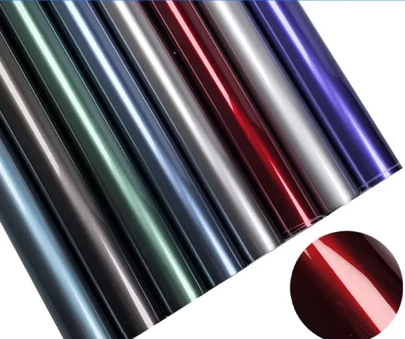 PET Liquid Metallic Silver Vinyl Car Sticker Car Motorcycle Car Painting High Glossy Red Metallic Vinyl Film popular color