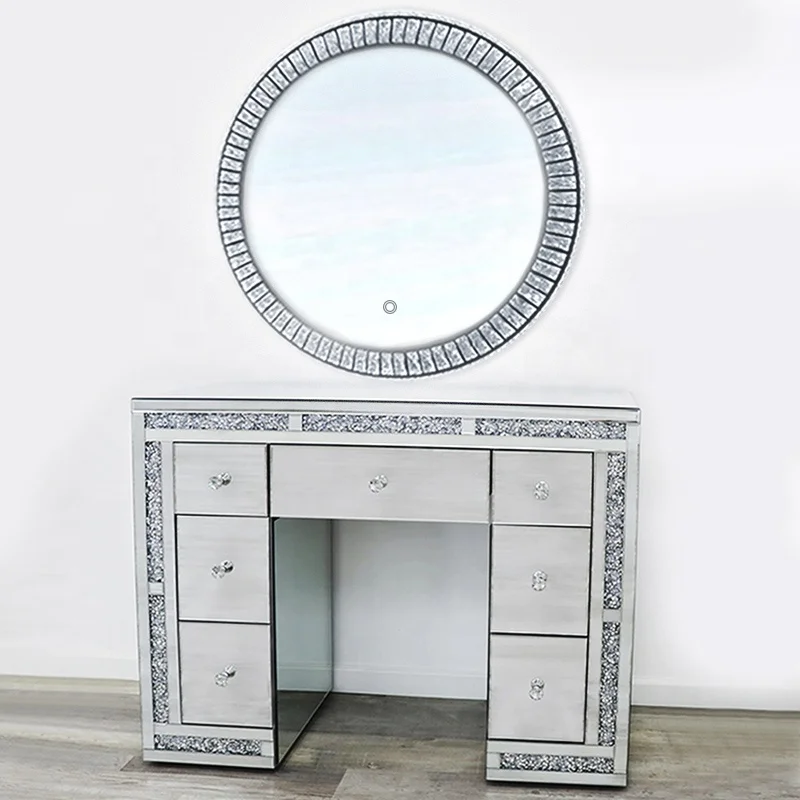 White Large Desktop Hollywood luxury Makeup Vanity Dressing Table with lighted mirror