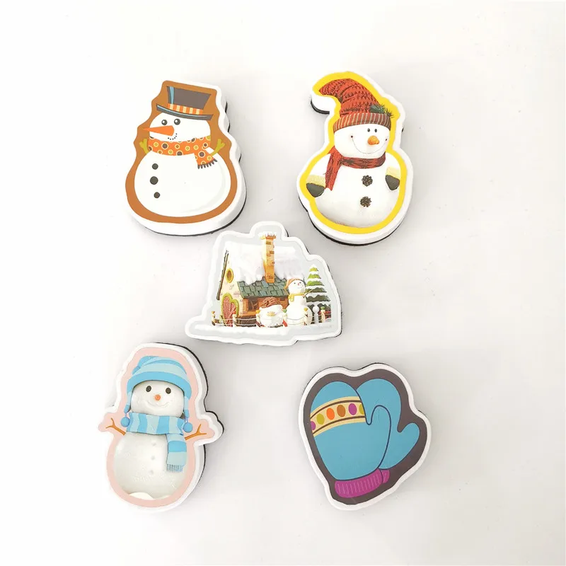 OEM customized  cute size  felt chalkboard eraser Christmas series colorful printing EVA whiteboard erasers