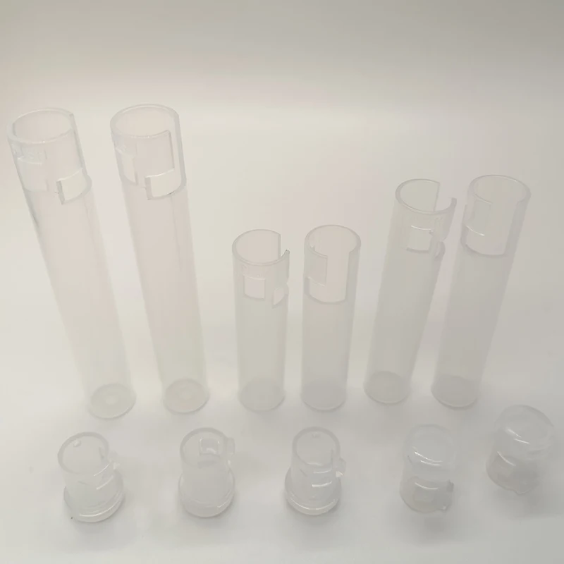 
CR Clear Packaging Tube Free Design Stickers Customized Label Cartridges Preroll Joint Packing Tube 