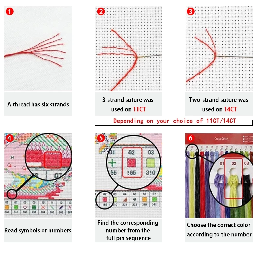 VANJUU 11CT Printed Canvas counted Hand thread embroidery cute Mona Lisa Cross Stitch Kit