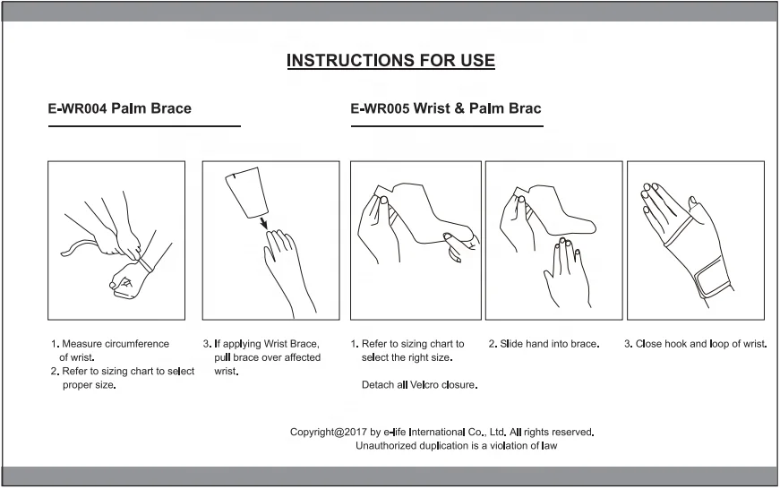 E-Life E-WR005 wrist sleep support brace with thumb wrist brace for carpal tunne light wrist sleep support brace adjustable