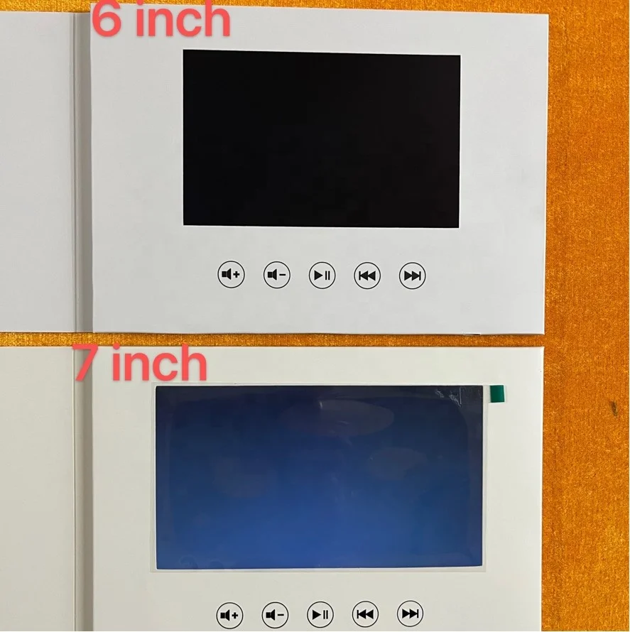 led screen card video invitation card advertising 6 inch lcd brochure box video player module a5 brochure Video GREETING Card