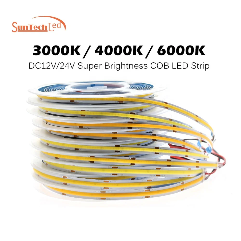 
IP65 Waterproof Flexible Dc 12v 24v 528leds 5m COB Led Strip light smart soft high brightness 