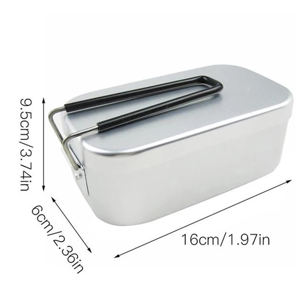 KingGear Outdoor Backpack Aluminum Camping Mess Tin Aluminium Lunch Box With Stainless Steel Handle