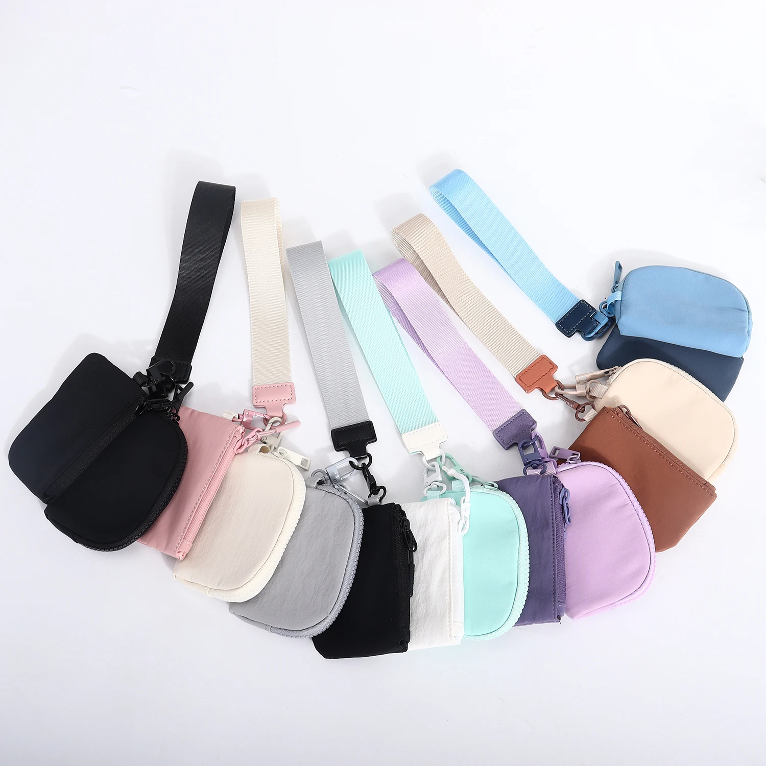 Custom Fashion Coin Bag Wrist Keychain Wallets Card Women Coin Purse Wristlet Pouch Portable Mini Women Dual Pouch Wrist Bag