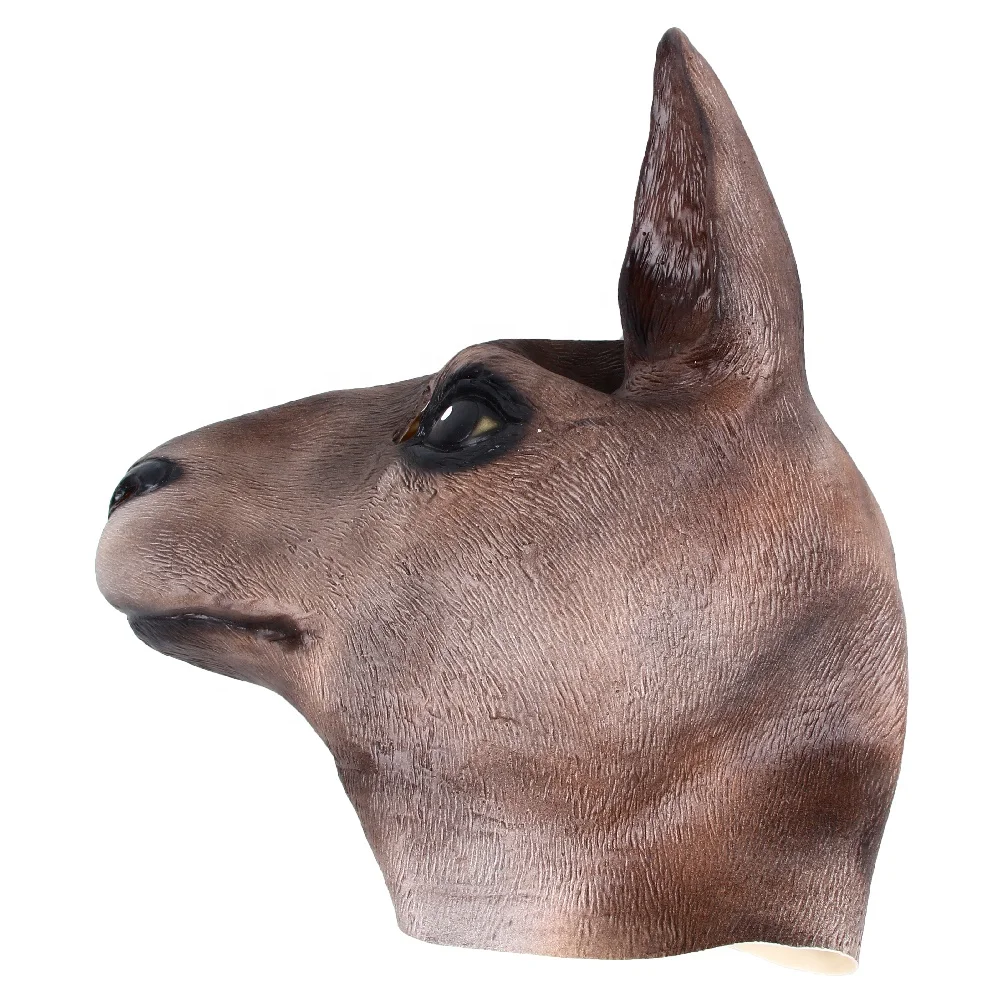 Halloween Novelty Donkey Head Mask Deluxe Costume Party Cosplay Latex Animal Head Full Head Adult Gray