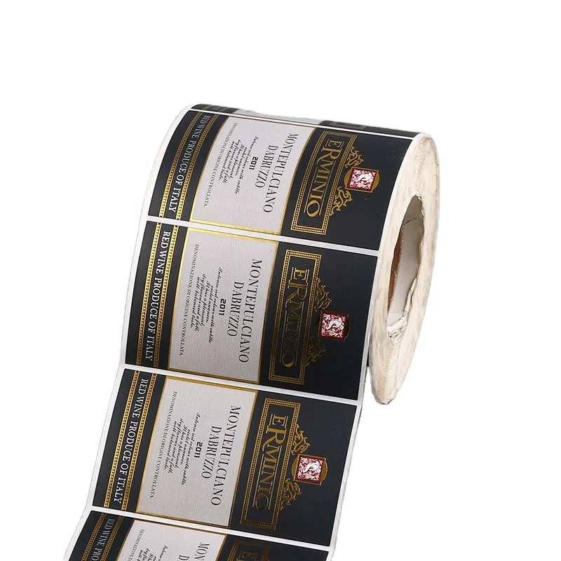 Label Waterproof Beverage Adhesive Sticker Gold Free Design Custom Luxury Datang Custom Size Accepted 1000pcs Offest Printing