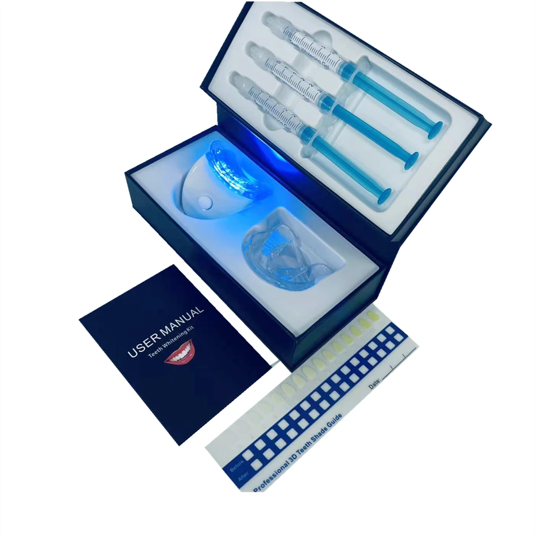 teeth whitening led kit private label non peroxide set teeth whitening kit with led light and gels