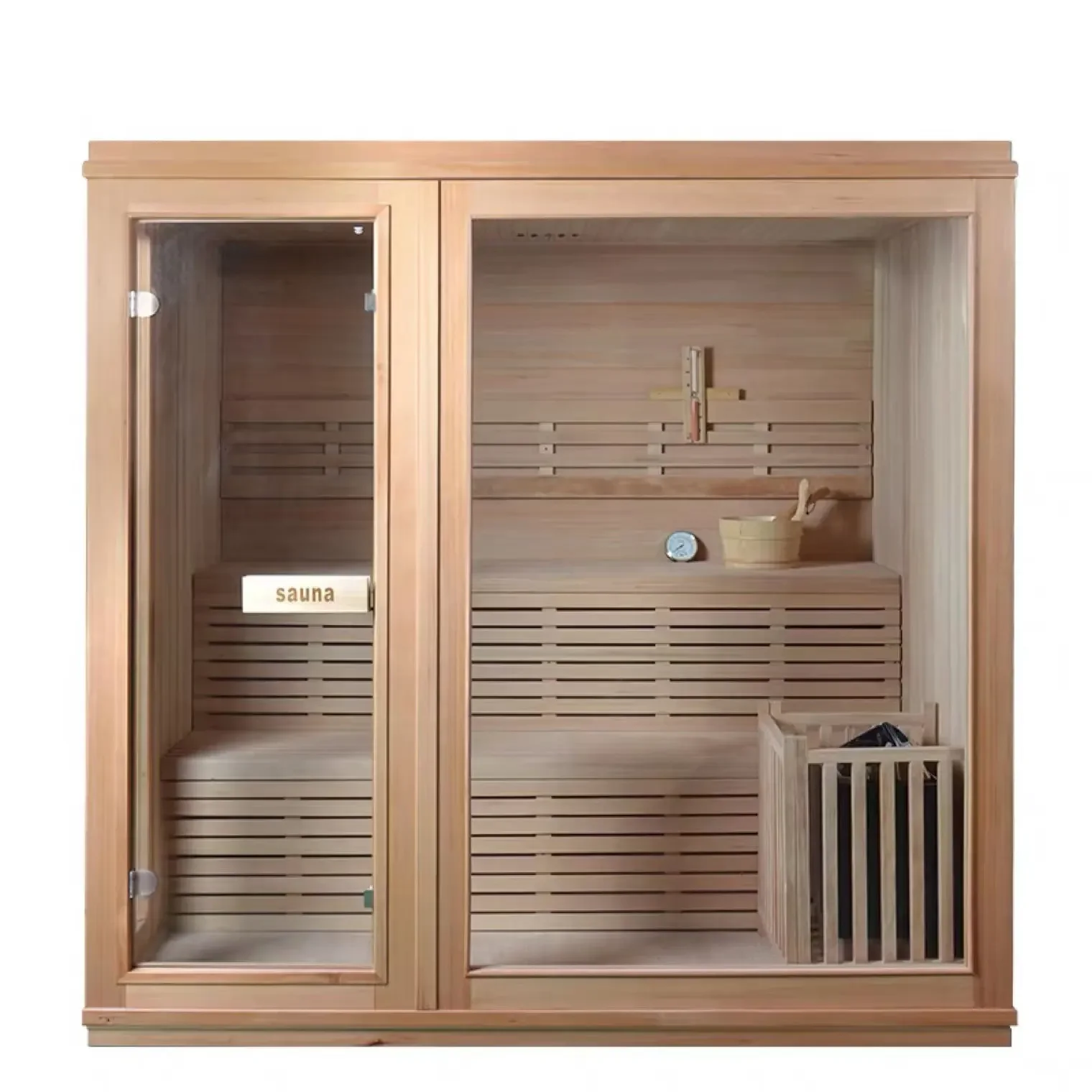Traditional Dry Sauna Luxury Indoor Steam With Sauna Room Wet Steam Computer Control Panel 2 Person For Sale