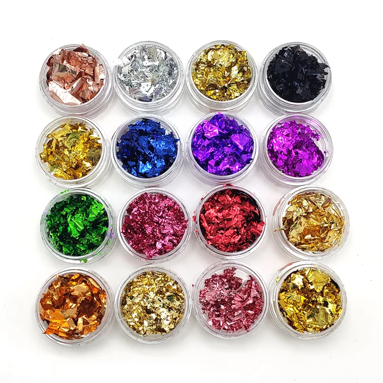 gold foil nail art sticker beautiful colors nail art decoration use foil leaf for nail beauty