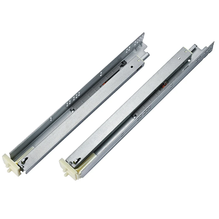 Hidden Slide Rail Support Bottom Buffer Mute Self-Closing Drawer Track Damping Three-Section Rail