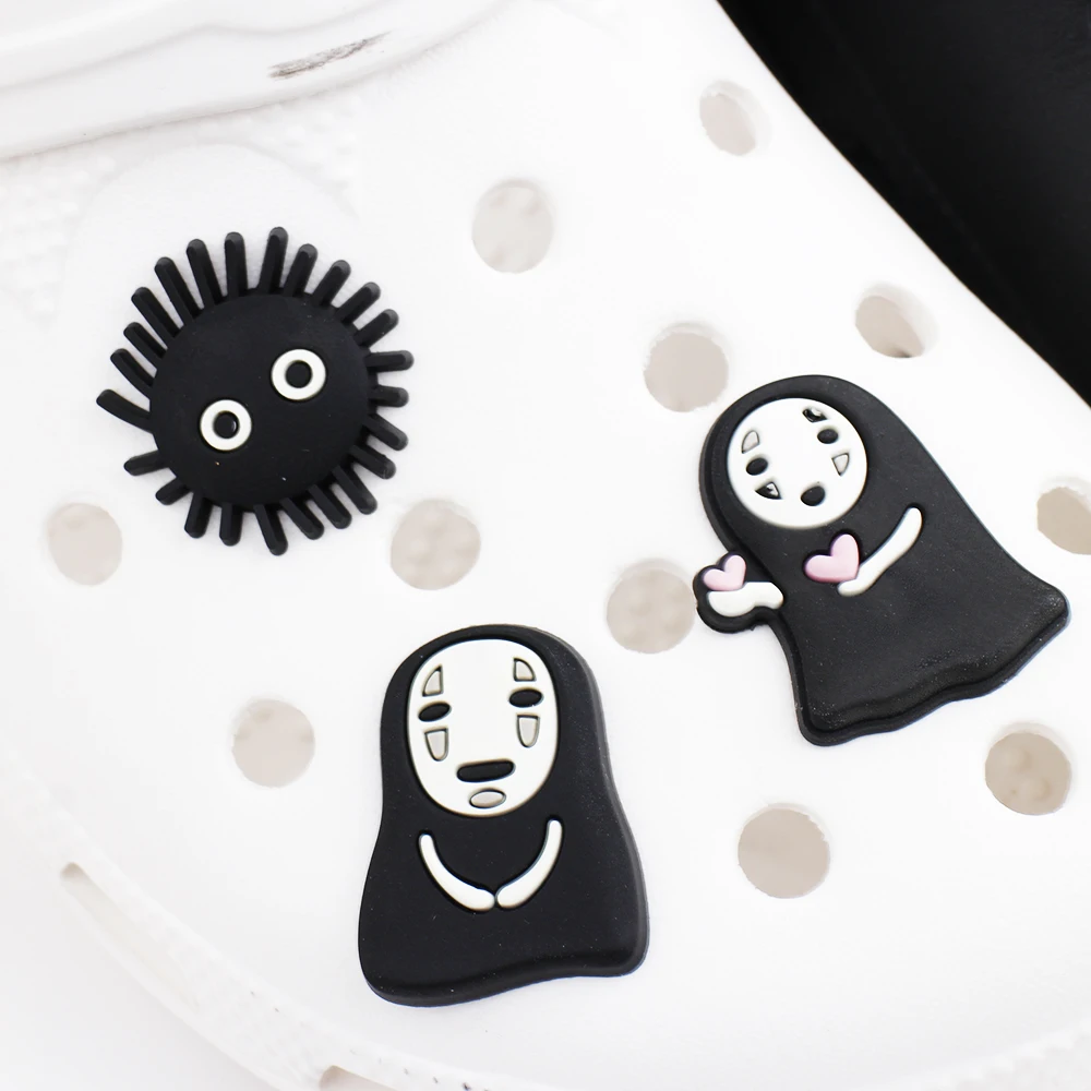 Famous Japanese Spirited away Anime PVC Shoe Charms Accessories Fit for Shoes Bracelets Bands Clog Shoe