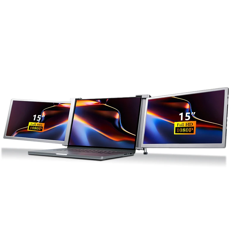 15' gray odm/oem portable screen for laptop triple portable monitors