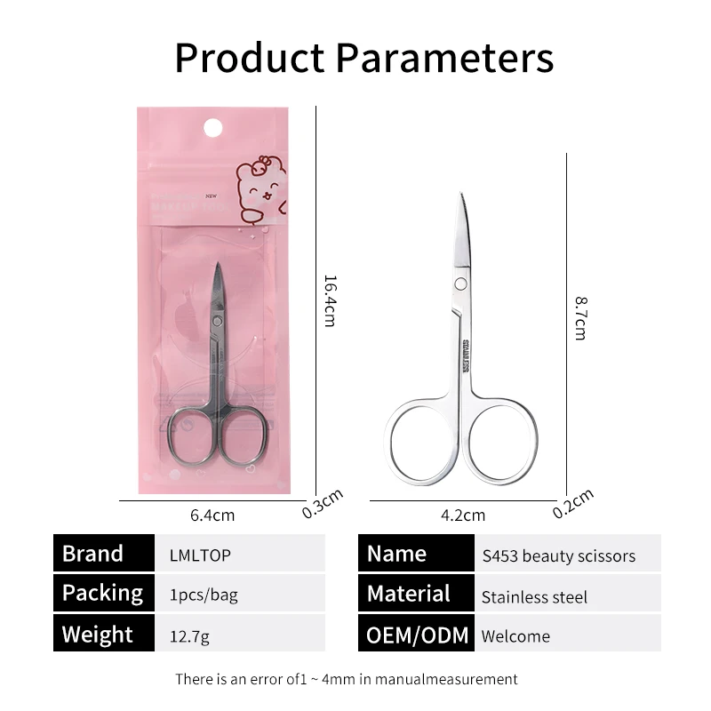 Wholesale Multi-Function Stainless Steel Straight Sharp Tip Beauty Scissors for Cuticle/Hair Removal Eyebrow Scissors