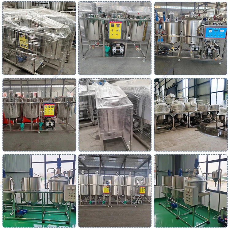 Soybean Peanut Palm Oil Cooking Small Making Line Sunflower Oil Refining Process Machine Cotton Seed Edible Oil Refining Machine