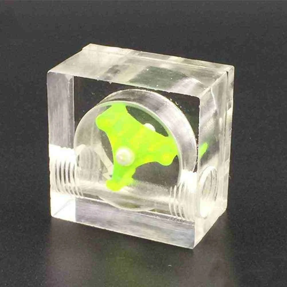 Thread 3 Impeller Office Flow Meter Polished Surface Durable Easy Install For PC Water Cooling Home Acrylic Indicator
